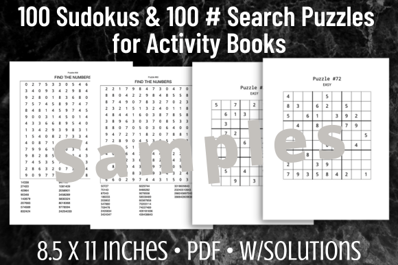 100 Number Search 100 Sudoku Puzzles for KDP Books